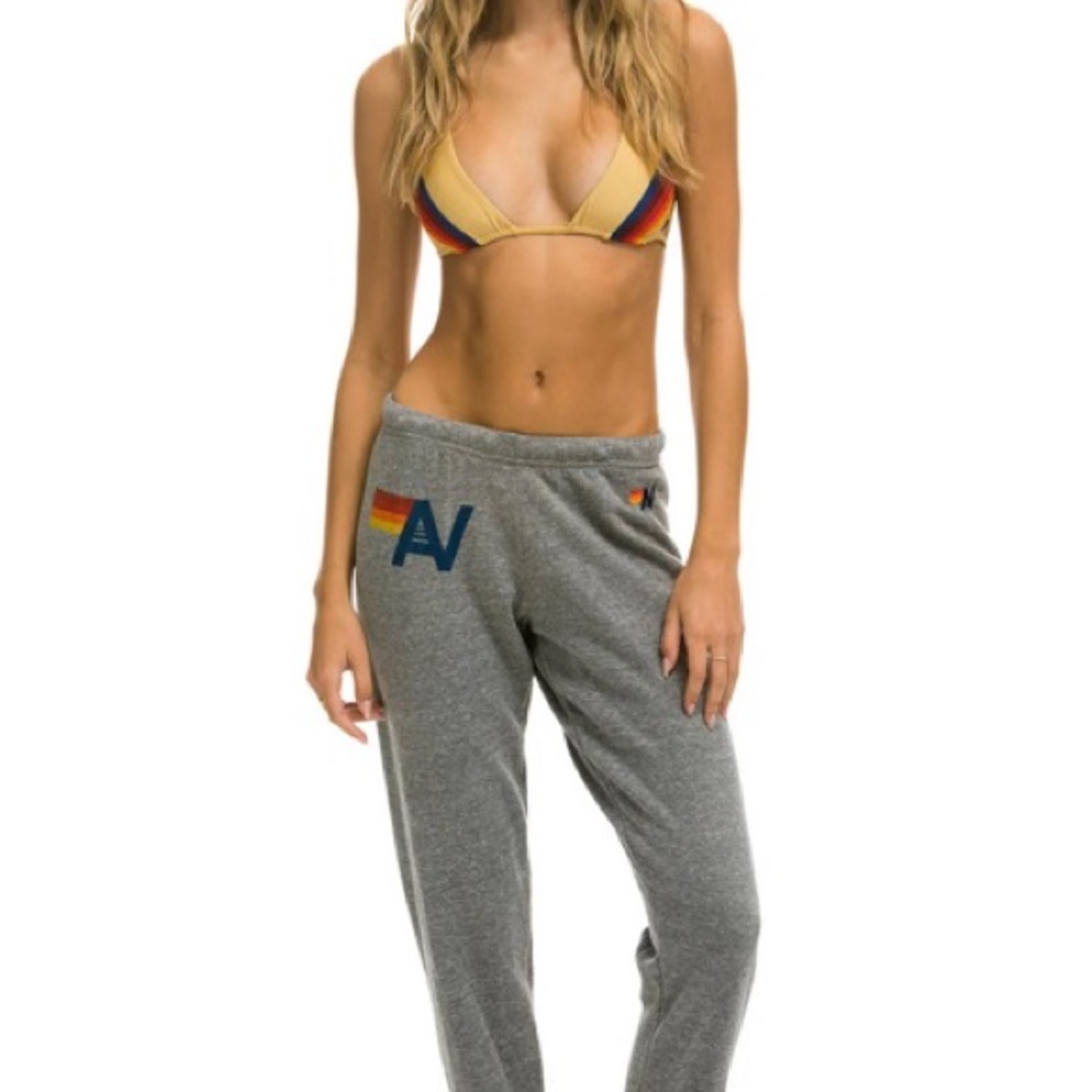 Aviator Nation Logo Sweatpants - Heather Grey